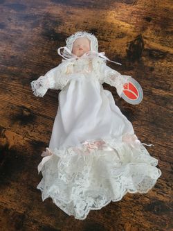 Delton Collectible Porcelain Mini Baby Doll 