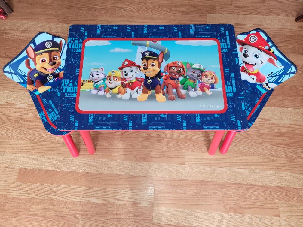 Kids Paw Patrol  Table With 2 Chairs