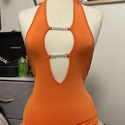 Orange mini dress