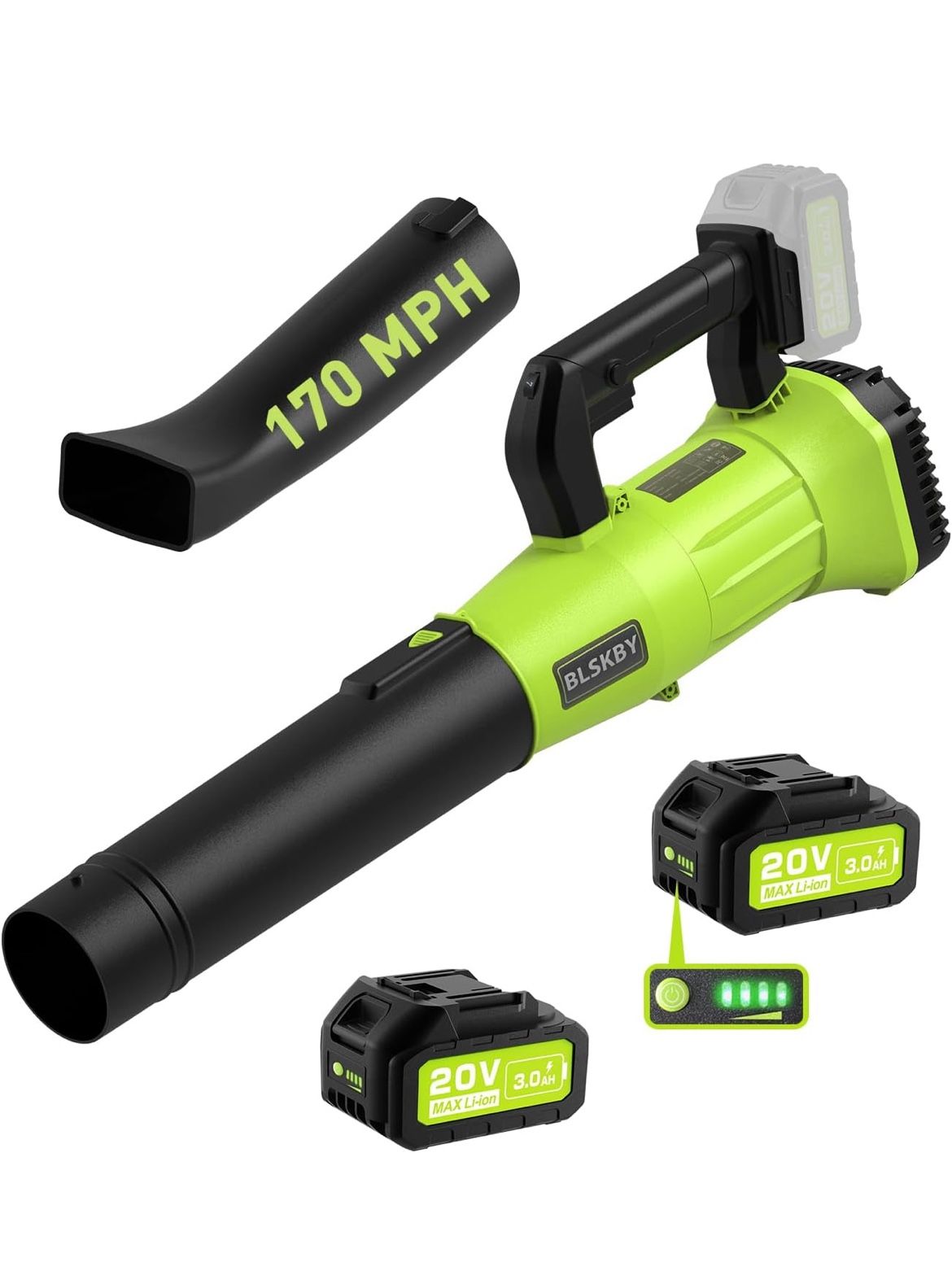 New Leaf Blower Cordless, Powerful | 530 CFM & 170 MPH | 2 Batteries & Fast Charger | Great Gift 🎁 