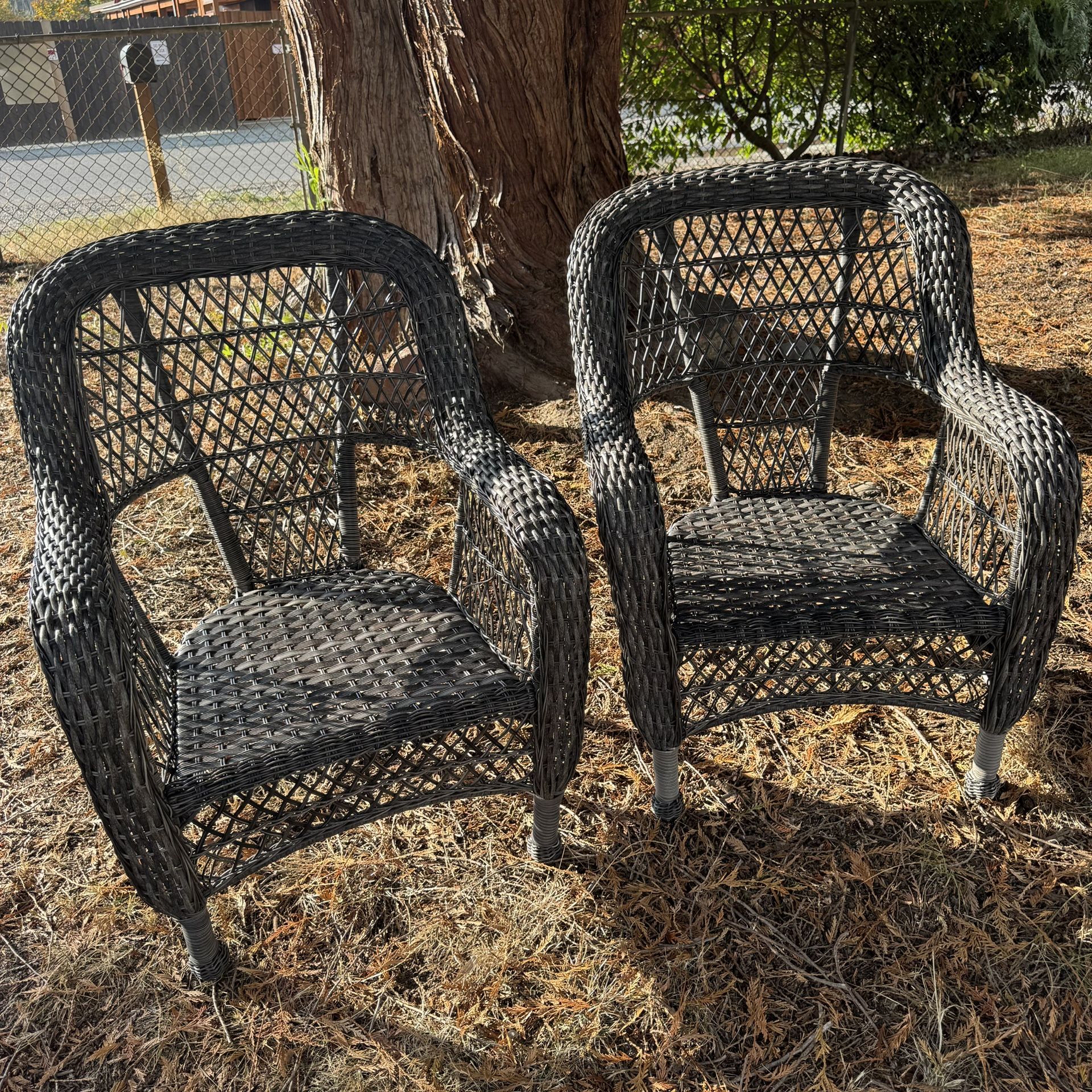 Set of 2 Brown Wicker Patio Chairs – $45 OBO (West Seattle)