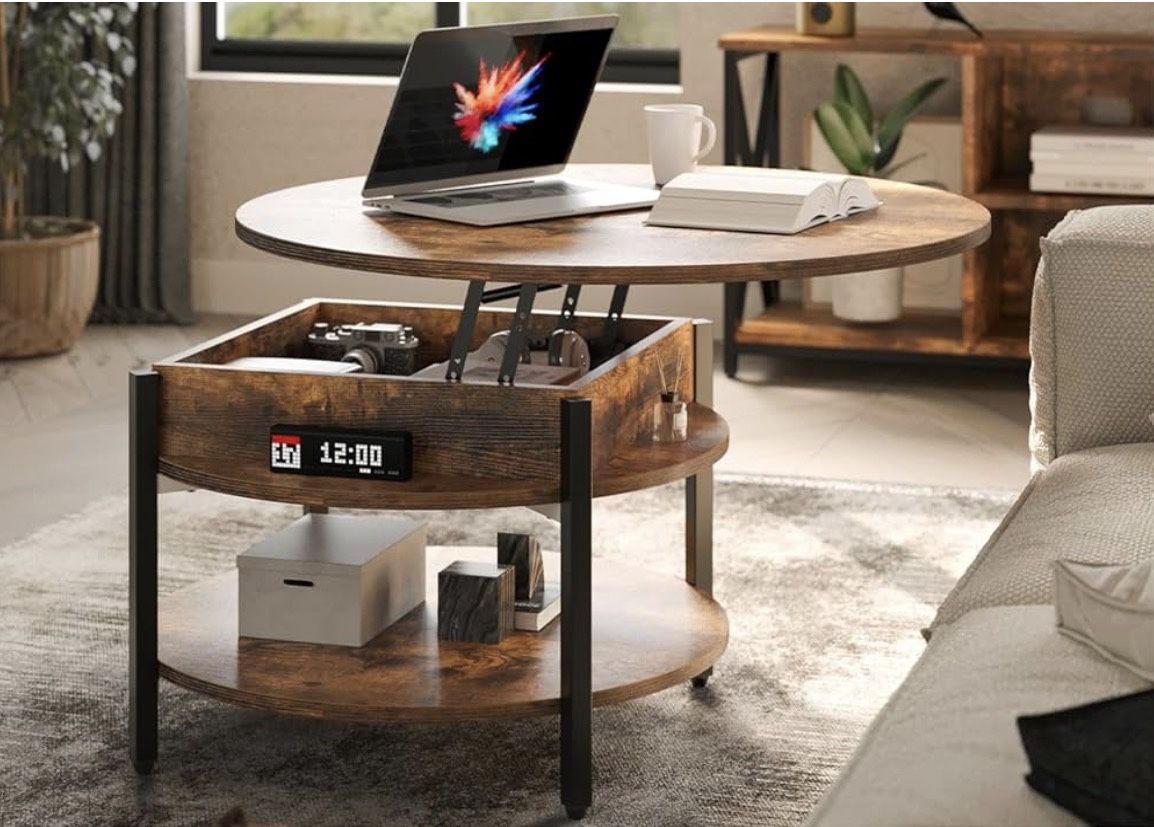 Round Coffee Table With Lift Top