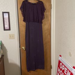 Purple Long Dress With Lace Top