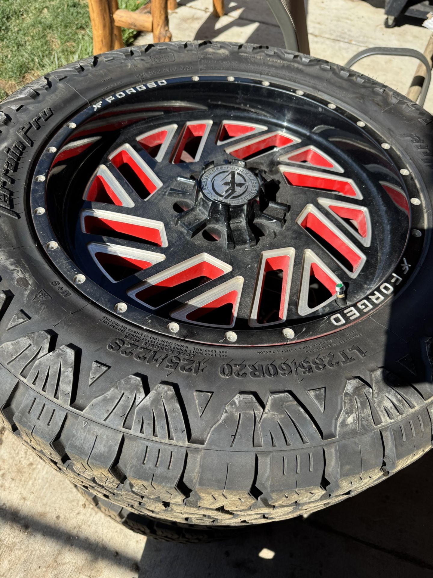 Set Of 4 - 10 Ply Tires And 20 Inch 8 Lug Wheels Nearly New!