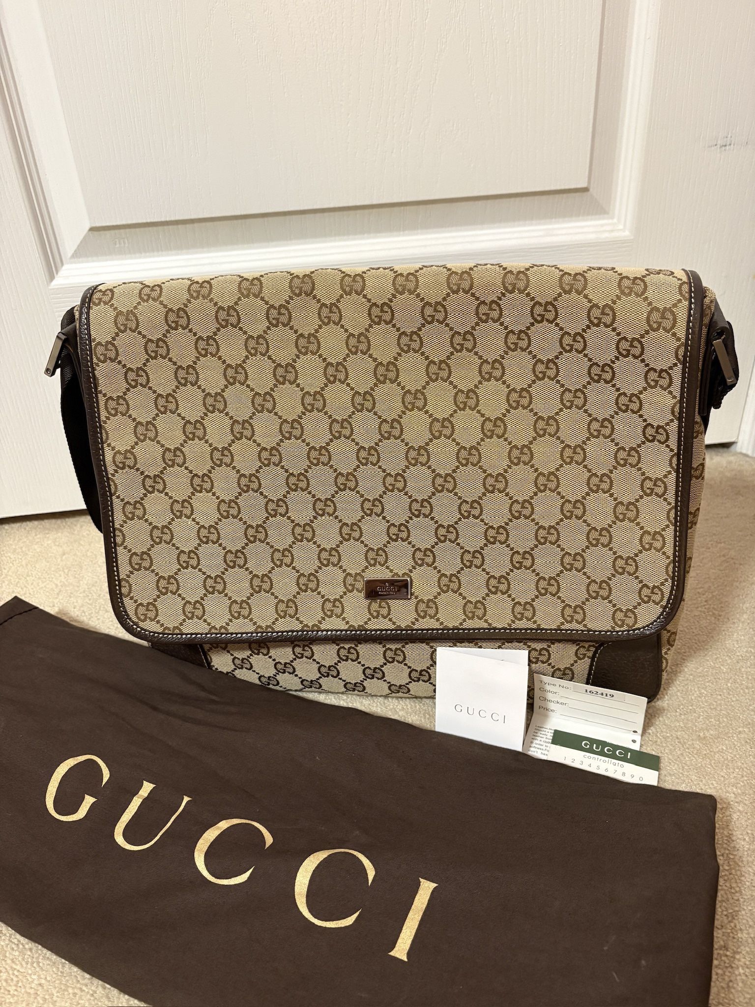 Gucci GG Monogram Canvas Messenger Bag
