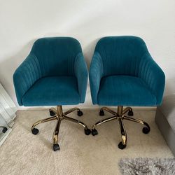 Two  Turquoise Desk Chairs 