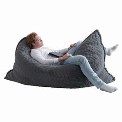 Large Gray Plush Memory Foam Floor lounger