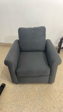 Blue/Gray Fabric Upholstered Armchair
