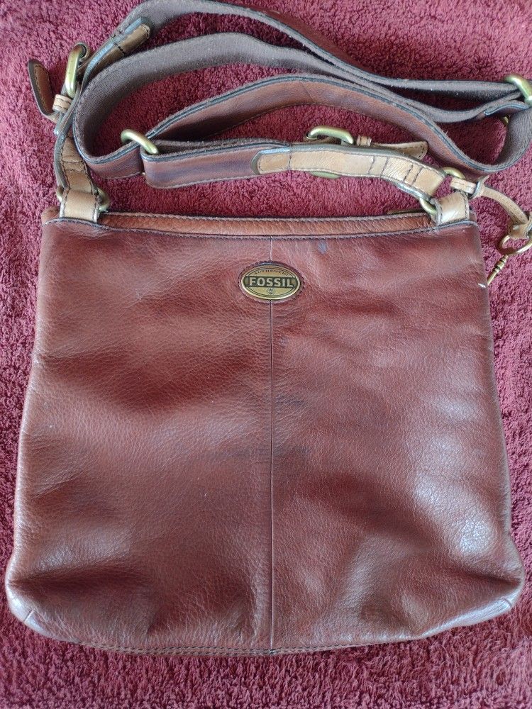 Fossil Brown Leather Shoulder Bag