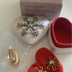 Avon heart with convertible earrings.