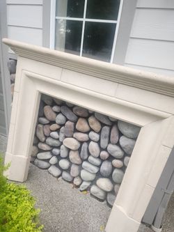 Fireplace stone mantel