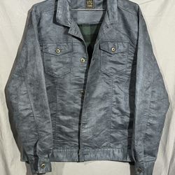 VTG 1946 Blue Button Down Polyester Long Sleeve Jacket XL