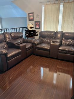 Brown Leather Recliner Sofas