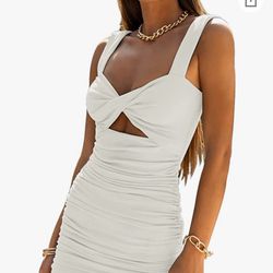 NEW White Sundress With Cutout 