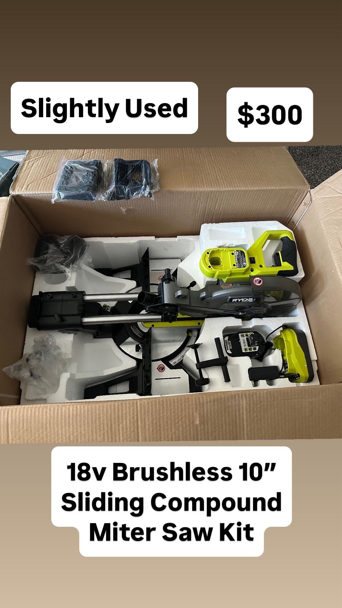 18v Brushless 10”Sliding Compound Miter Saw Kit