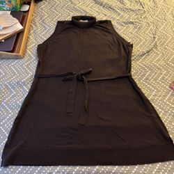 Modern Soul  Sleeveless Mock-Turtleneck Tunic Sweater W/Belt 3XL