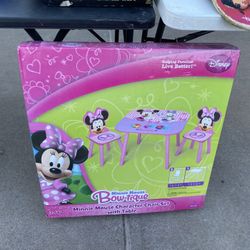 Minnie, Mouse Table And Chairs Set