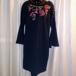 Spense Floral Print Embroided Dress