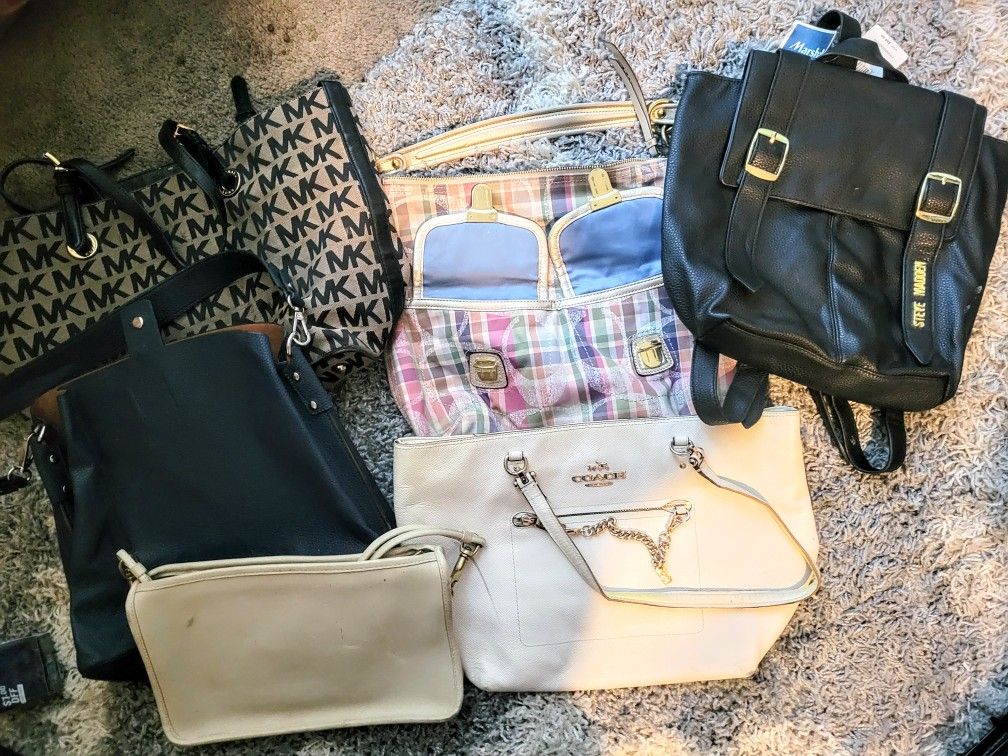 Lot Of 6 Purses Coach, Mk, Steve Madden