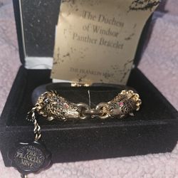 Duchess of Windsor 22kt gold plated Panther with ruby eyes. Bangel Bracelet