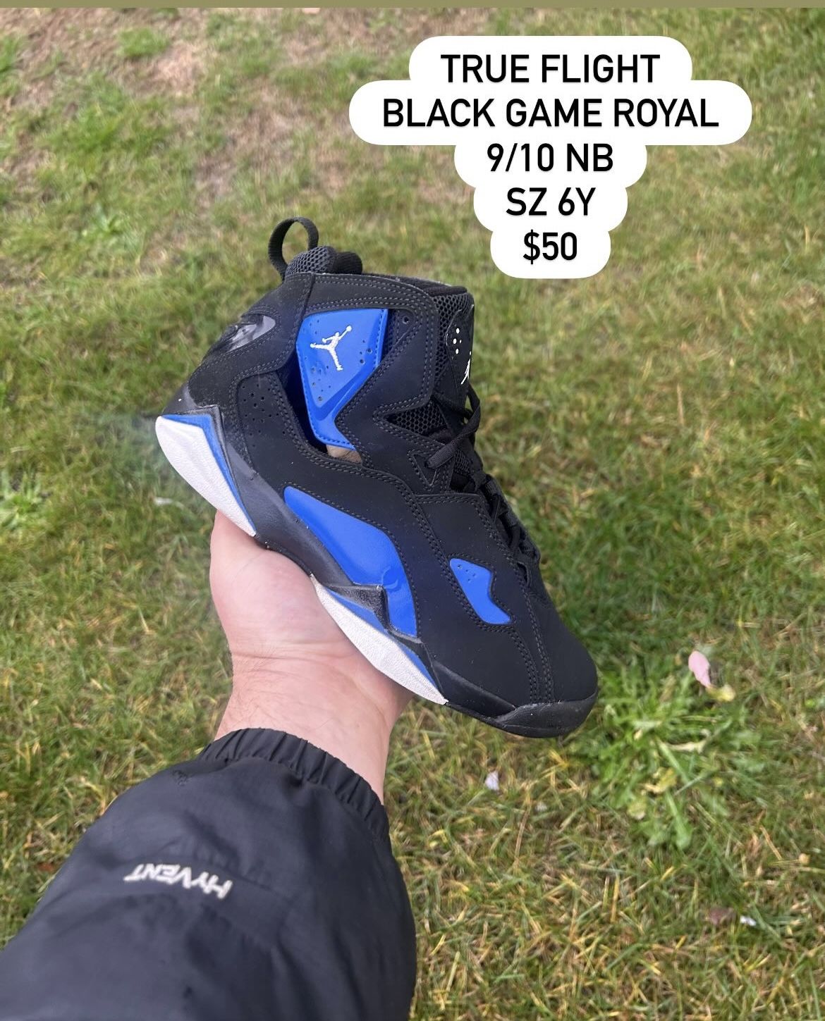 Jordan True Flight Black Game Royal Size 6Y