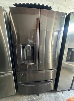 LG 3-Door Refrigerator Black Stainless Steel