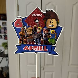 Boys Custom Roblox Themed  Cake Topper 