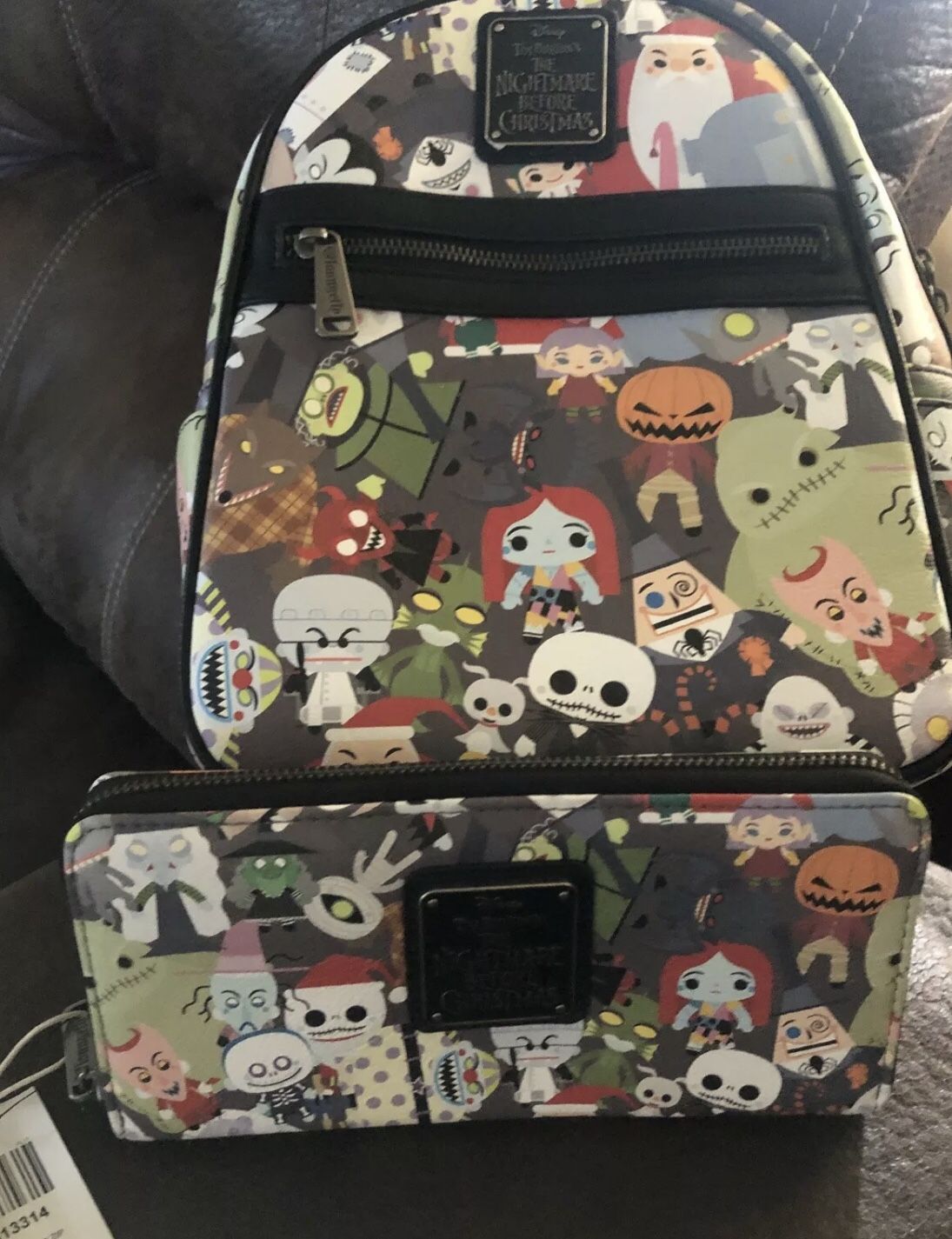 Loungefly The Nightmare Before Christmas Chibi Character Print Mini Backpack Set