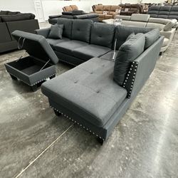 4pc Sectional Color Gray New In a Box.   💥   Seccional De 4 Piezas Color Gris