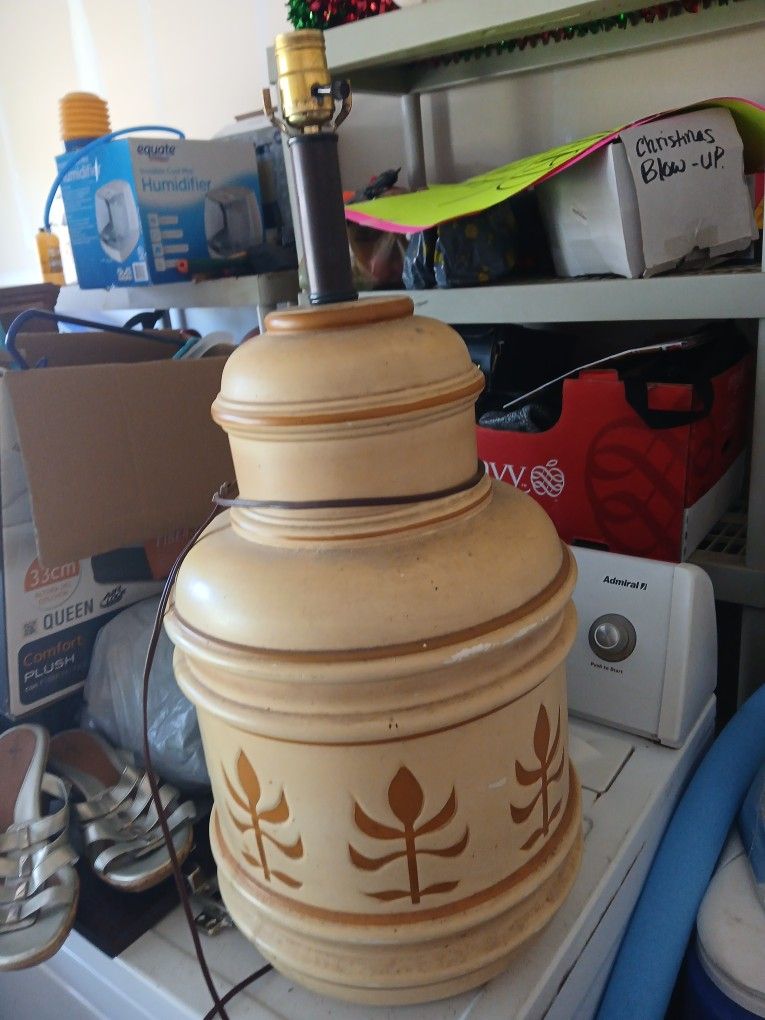 Antique Porcelain Lamp With Shade