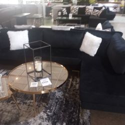 Velvet Sectional With Pillows ( Ask For Jose)
