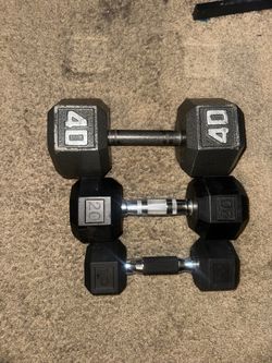 Hex Dumbbell Set 10, 20, and 40 lb