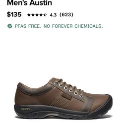 KEEN Austin Distressed Brown Hiking Shoes Men’s 8.5