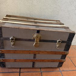 Antique Wood  Storage Chest 