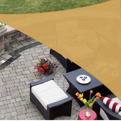 AsterOutdoor Sun Shade Sail Triangle 16' x 16' x 16' UV Block Canopy for Patio Backyard Lawn Garden Outdoor Activities, Sand