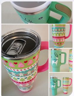 ** Large holiday metal insulated tumblers cups. Nightmare before christmas.