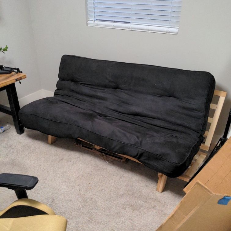 Full Size Futon and Wooden Frame