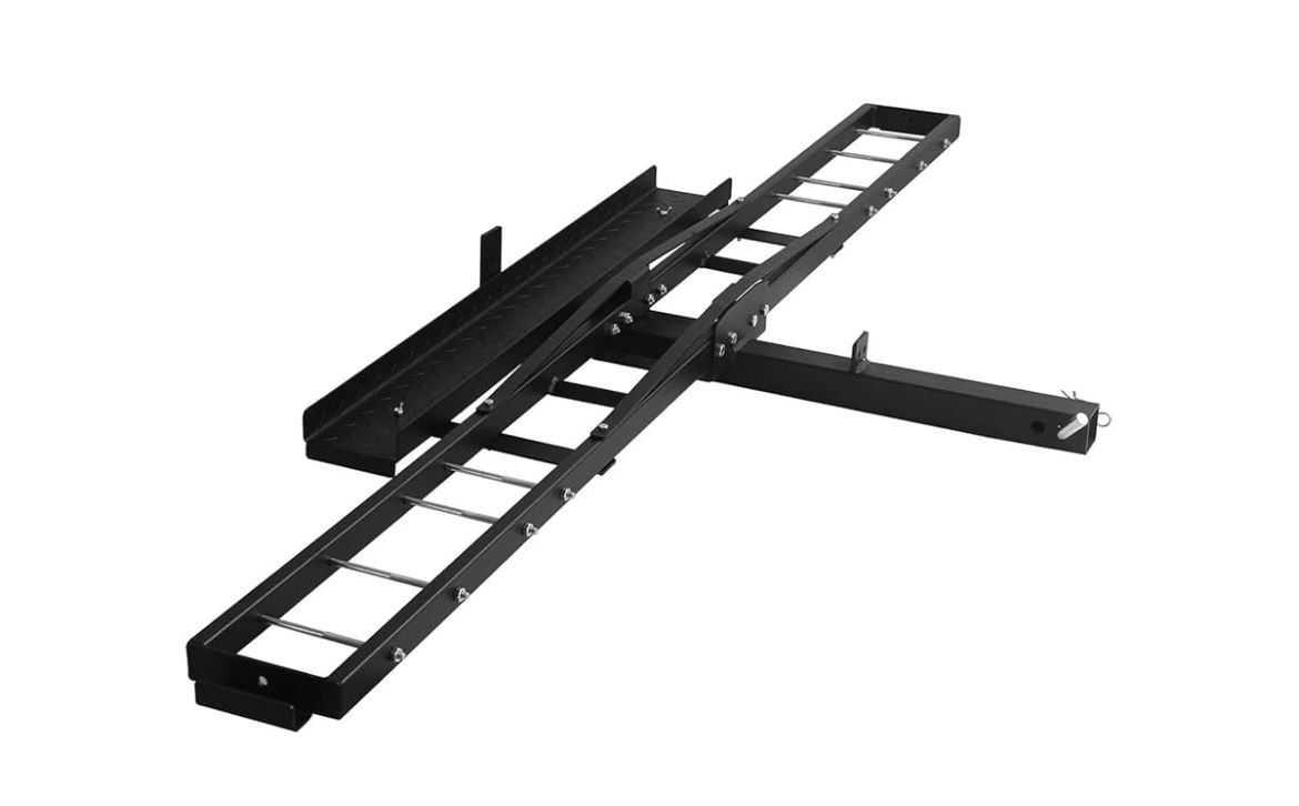 Heavy Duty Motorcycle Dirt Bike Carrier Hitch with Loading Ramp and Anti-Tilt Locking Device - Max Load 226kg/500lbs