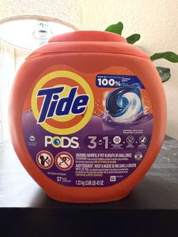 Tide Spring Meadow HE Deep Cleaning Concentrated Laundry Detergent Pods 57 Pacs - 43oz: Plastic Tub, Odor Control