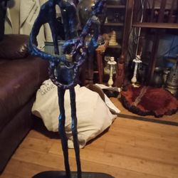 Large Metal Musician Guitar Players Statue