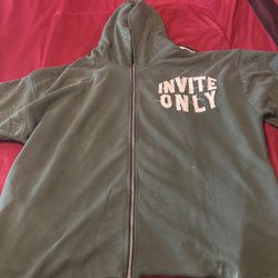 Green Rhinestone Zip-up Hoodie