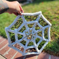 Lace Spider Web Wreath Halloween Decor