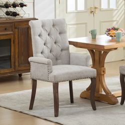 Upholstered Chenille Fabric Accent Dining Chair - Upholstery Color: Beige