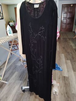 Evening Dress Black Decorative Front Vikkie Vi