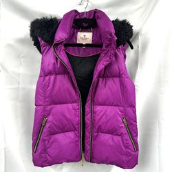 Juicy Couture Women’s Puffer Vest Authentic With Down Feathers and Detachable Hood