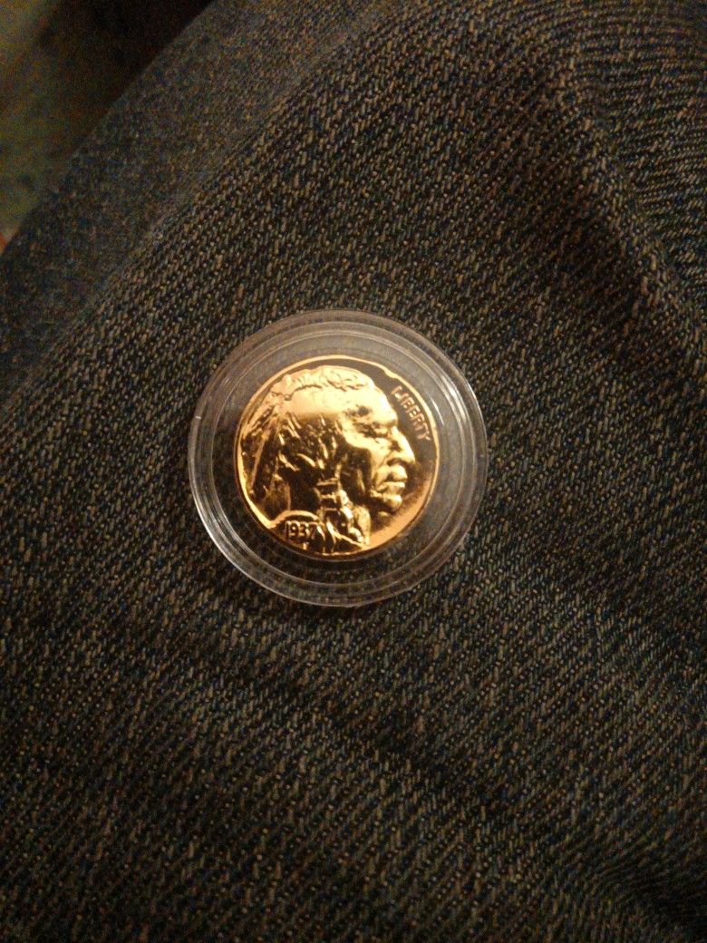 Very Rare 1937 Golden Indian Head Buffalo Nickel