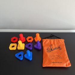 Skoolzy Toddler Preschool Jumbo Nuts Bolts 10 Pc Tote Bag Shapes Colors Learning
