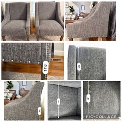 Pair of Gray Upholstered Chairs