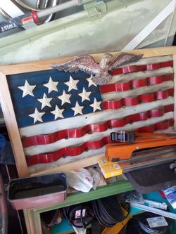 Wood Framed Metal Americana/Texas Flag (2 styles)
