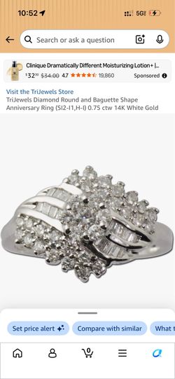 14 k white gold antique diamond anniversary ring